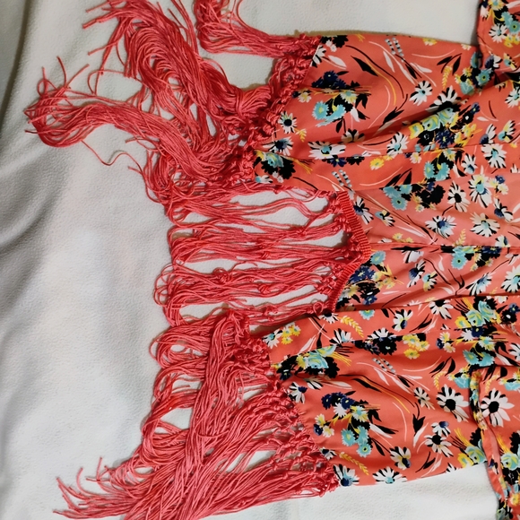 Nanette Lepore Floral Kimono Cardigan - Coral and Multicolor - Picture 2 of 10